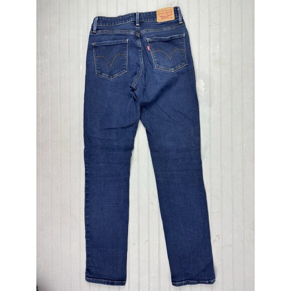 Levis Size 4 Womens Jeans Mid Rise Skinny Dark Wash Stretch - Picture 3 of 3